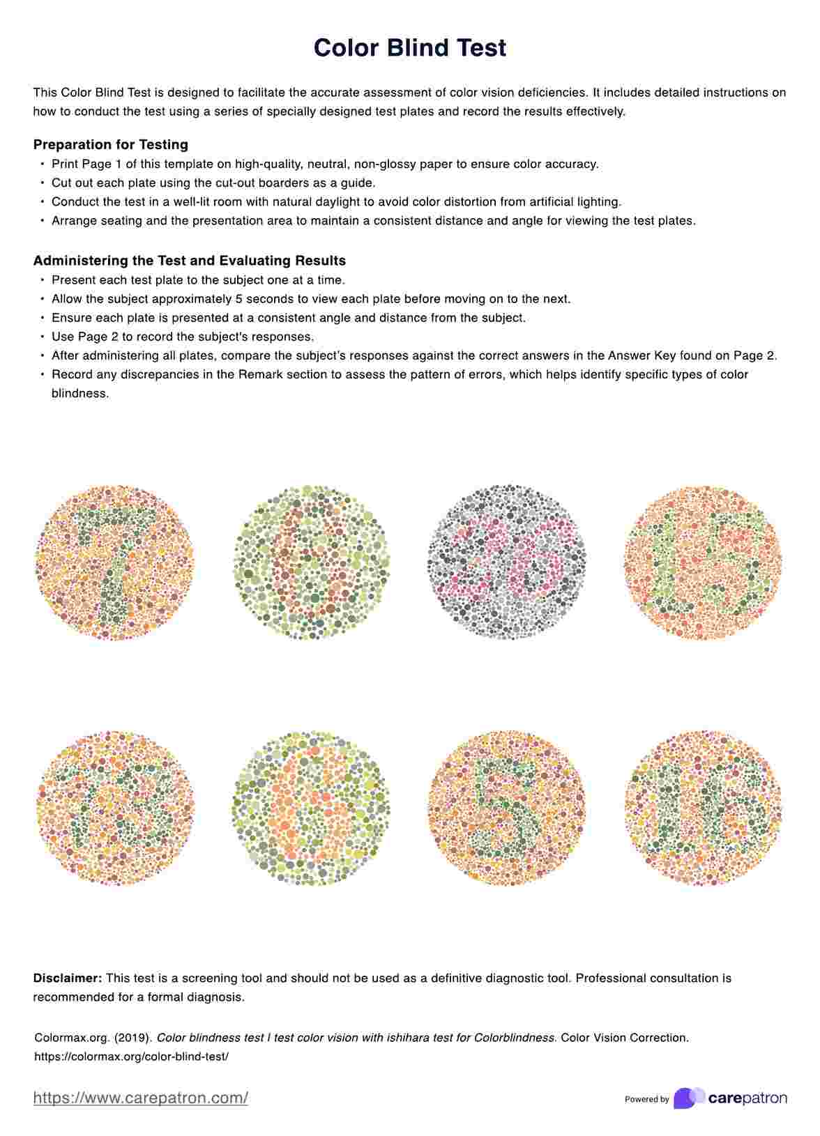 Farbenblindtest PDF Example