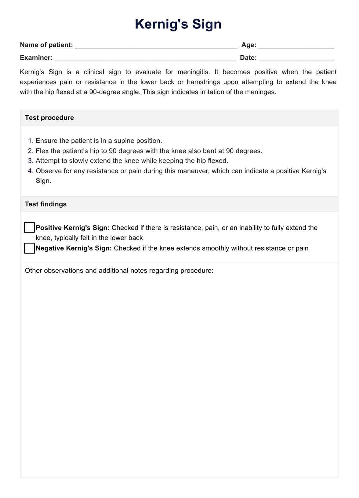 Kernig-Zeichen PDF Example